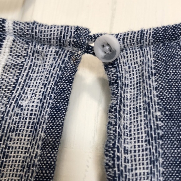 ANTHROPOLOGIE Cloth & Stone Linen Jumpsuit Blue Sleeveless Romper Size Small - Picture 13 of 13